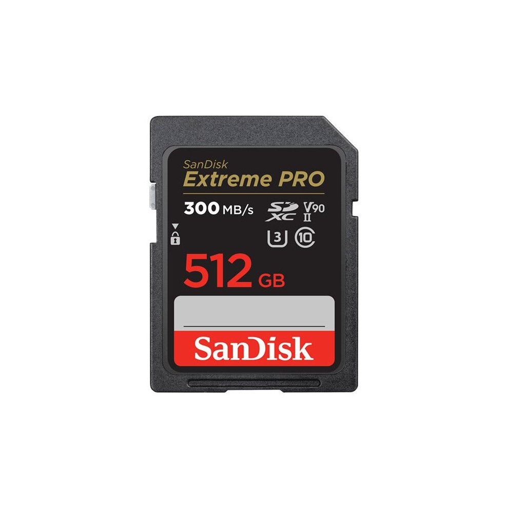 SanDisk Extreme Pro - Flash memory card - 512 GB - Video Class V90 / UHS-II U3 / Class10 - 1733x/2000x - SDXC UHS-II