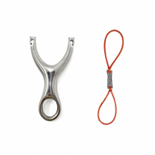 Slingshot Stainless Steel Catapult with Flat Rubber Band Outdoor Shooting Sling Shot Set for Outdoor Games