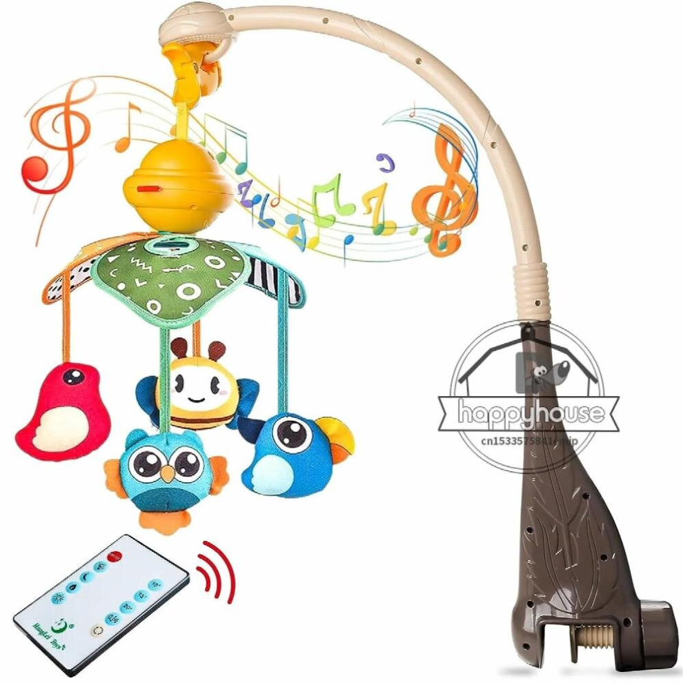 Baby Crib Mobile with Lights Music Projection for Infants 0-6 Months Remote Control Crib Toys for Newborn Baby Mobile for Crib
