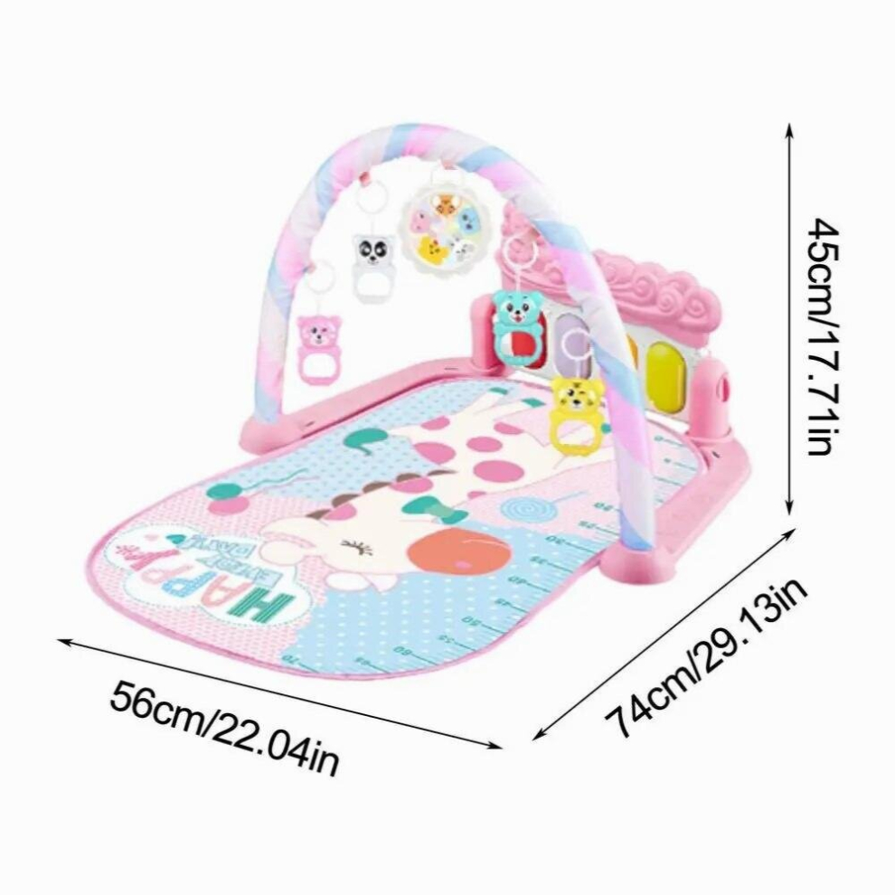 5 In 1 Baby Play Gym Mat with Colorful Toys And Music Non-Slip Baby Tummy Time Playmat For Infant Early Sensory Exploration