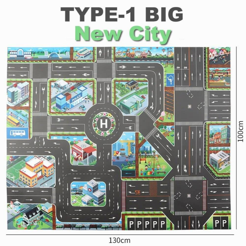 Multiple Themes Baby Play Mat Kids Cartoon Traffic Crawling Mat Road City Map Parking Lot Game Mat Traffic Educational Play Mat