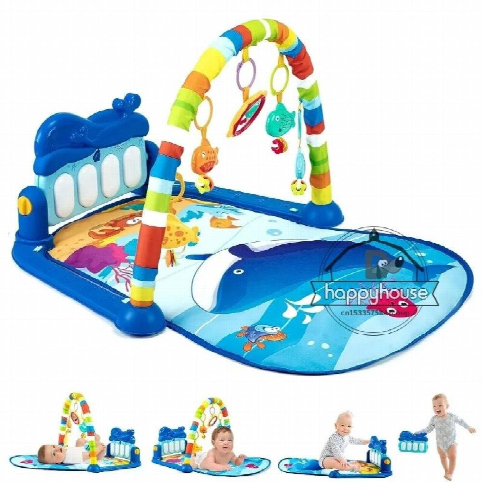 Baby Play Mat Baby Musical Gym Activity Center with Piano Keyboards Tummy Fun for 6-12 Month Newborn Essential with Kick Playing