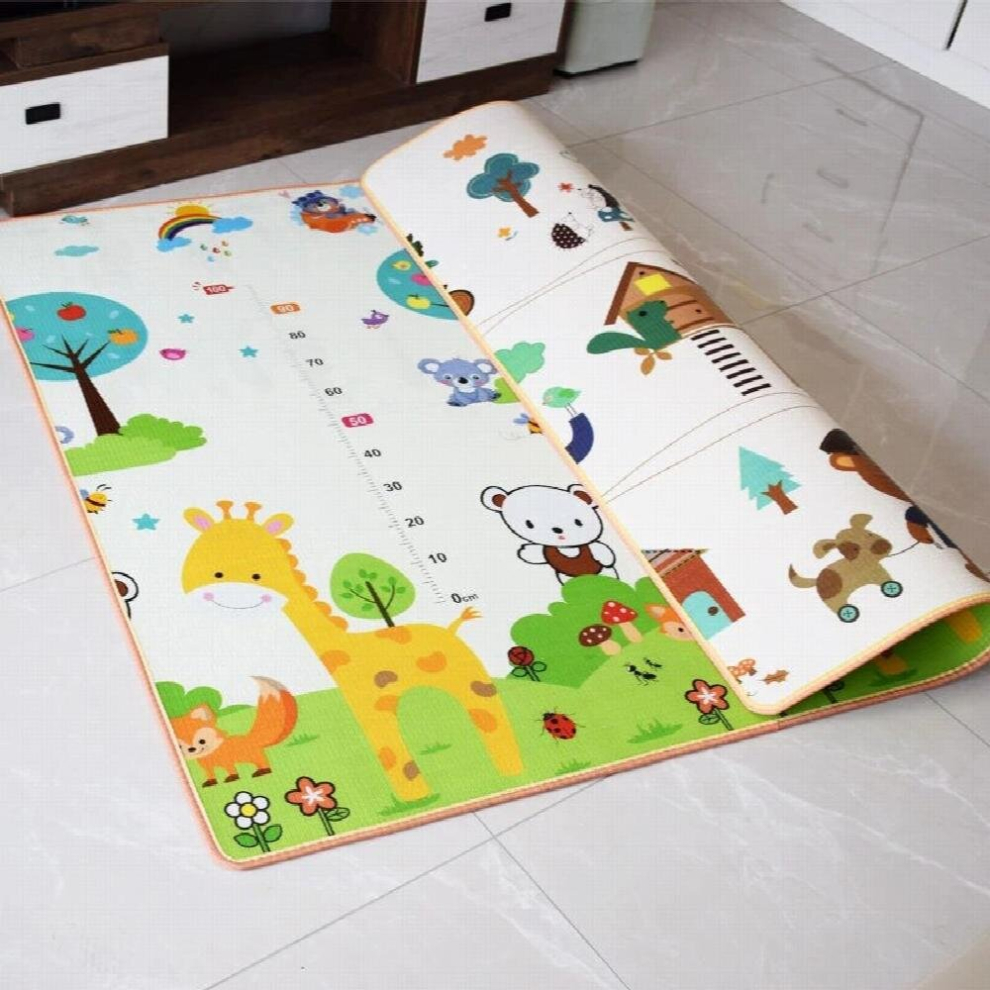 (Folding Send Crease -200X180x0.5cm) Odorless Thicken Environmentally Friendly Baby Crawling Play Mats Folding Mat Carpet Play Mat For Childrens White