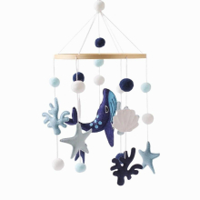 Baby Felt Dinosaur Bed Bell Hanging Toy 0-12 Month Newborn Wooden Mobile Music Rattle Toy Crib Holder Bracket Infant Accessories