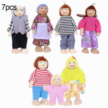 Wooden Happy Family Dressed Puppet Flexible Joints Doll Kids Toy Birthday Gift and excellent workmanship