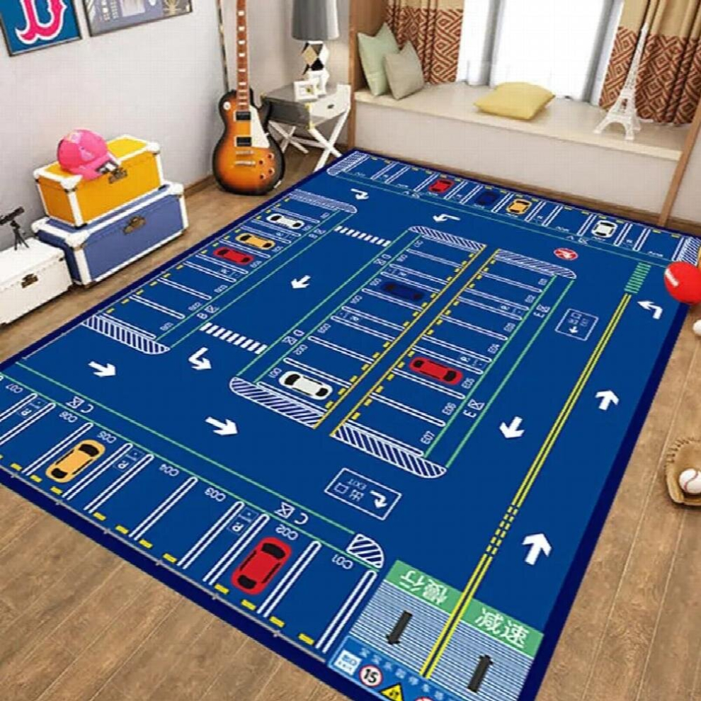 (-100 120) Kids Play Mat Carpet Puzzle Parking Lot Crawling Mat City Traffic Scene Map Game Toy Blanket Road Track Blanket Climbing Mat White