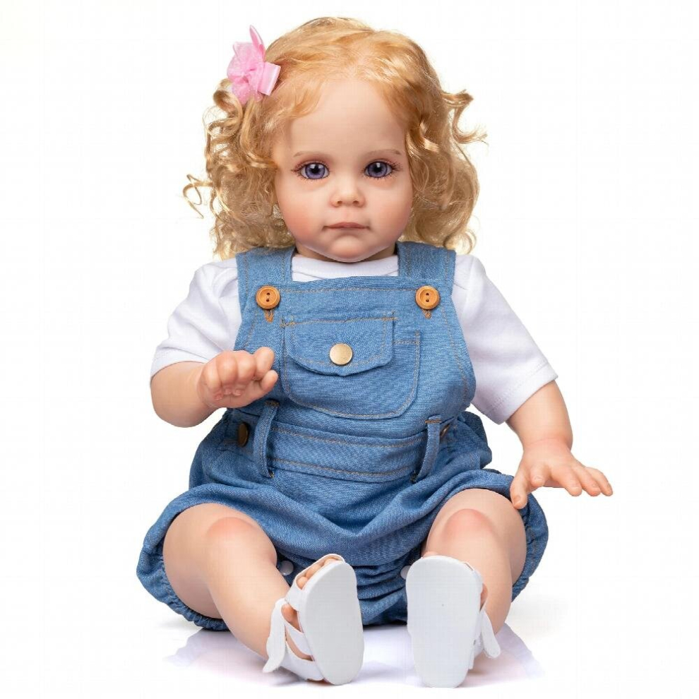 Bebes Maggie Rooted Long Curly hair High Reborn Toddler Detailed Lifelike Painting Collectible Art Doll