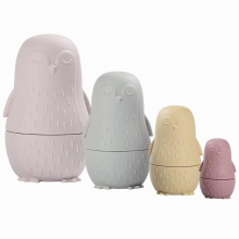 Nesting Dolls Silicone Matryoshka Doll Early Education Stacking Nesting Doll Toys Montessori Toy for Boys Girls
