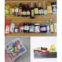 Doll House Mini Supermarket Toys Full Set of Ice Cream Biscuit Decoration Refrigerator Shelf Spice Bottle Kitchen Set