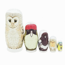 5Pcs/Set Durable Cartoon Owl Matryoshka Dolls Matryoshka Toy Ornament