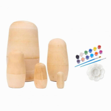 Different Sizes of Dolls Safe Diy Wood Nesting Dolls for Kids Unpainted Matryoshka Doll Sets Ideal for Birthday Holiday