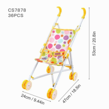 Kids Doll Stroller Toys with Handle and Strong Frame Simulation Doll Furniture Play House Toys Accessories Great Birthday Gift