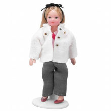 Porcelain People Movable Limbs Lifelike Mini Ceramic Doll for 1/12 Scale Dollhouse for 3 Years Old Above