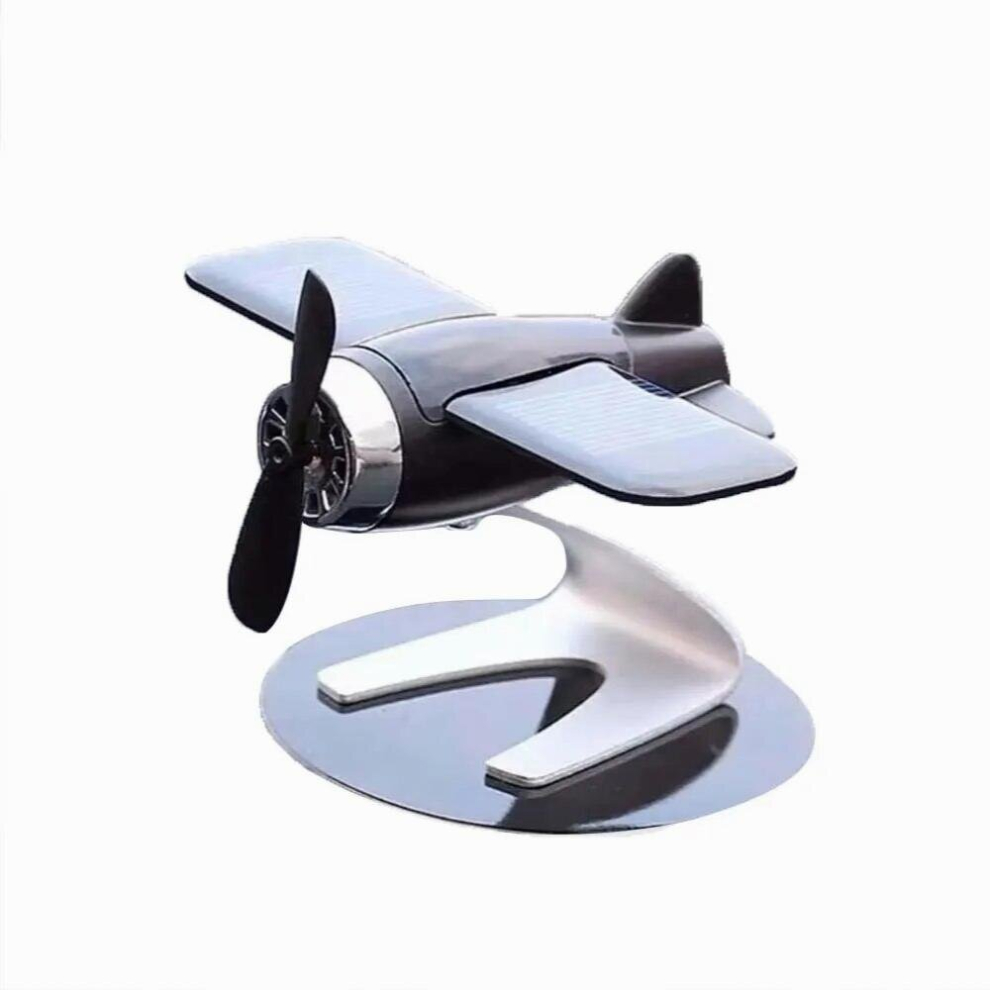 Solar Car Airplane Ornaments Bombing Plane Car Interior Accessories Solar Airplane Model Center Console Decoration Air Freshener 885678923581