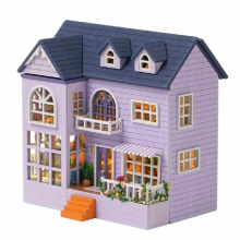 DIY Wooden Building Kit Doll Houses with Furniture Light Molan Casa Dollhouse Toys for Girls Xmas