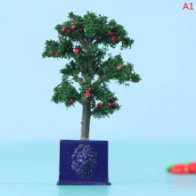 1/12 Potted Tangerine Tree Plant Fairy Garden Plants Fruit Trees Plants Dollhouse Accessory