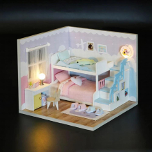 Dollhouse Self Assembled Dolls House Play Set Xmas Gift