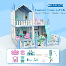 Dream Castle Princess Toys DIY House Kit For Children Building Big Villas Furniture Doll Xmas Birthday Kids Toy