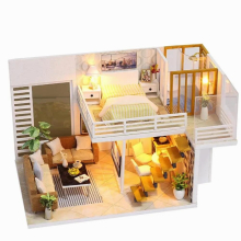 DIY Doll House Toy Wooden Miniatura Doll Houses Dollhouse With Furniture Dust Cover Birthday Gift Hand-assembled