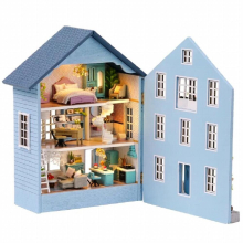 DIY Wooden Building Kit Doll Houses With Furniture Light Molan Casa Dollhouse Toy Girl Xmas Birthday Gift