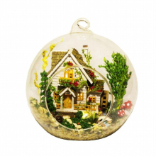 DIY Wooden Doll House Kits With Furniture Norwegian Tree House Glass Ball Casa Dollhouse Toys for Girls Xmas