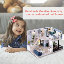 DIY Hut Doll House Manual Assembling Toys Kit for Children Birthday Presents