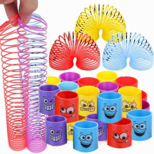 12PCS for Kids Girls Boys Smiling Face Spring Rainbow Magic Fidget Stress Coil Springs Bulk Mini Toys Party Favors Toys
