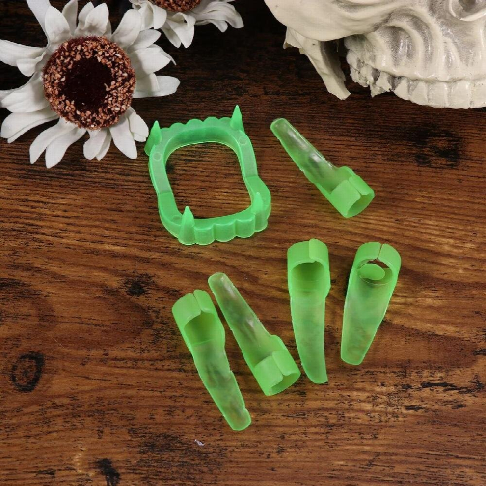 Dark 12Pcs Luminous Glow In The Finger Nails False Costume Accessories Prop Nails For Decor