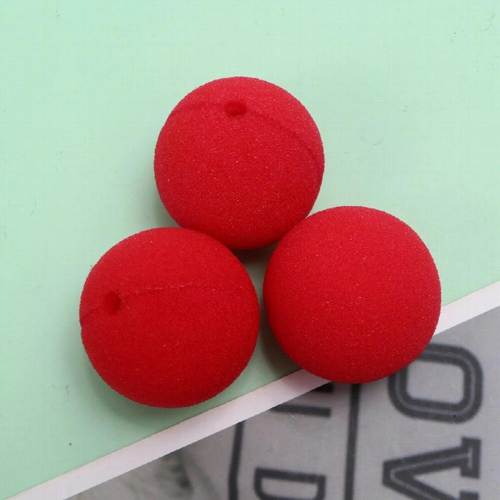 20Pcs Circus Clown Nose Christmas Costume Accessories Masquerade Carnival Party Favor Decoration Gift 50Mm ( ) Red