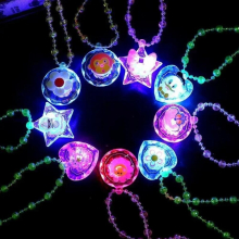 1PC Children Luminous Necklace Toys Colorful Glitter Acrylic Princess Necklace Party Costume Decoration Birthday Gift
