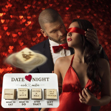 Wooden Date Dice Couple Dating Decision Making