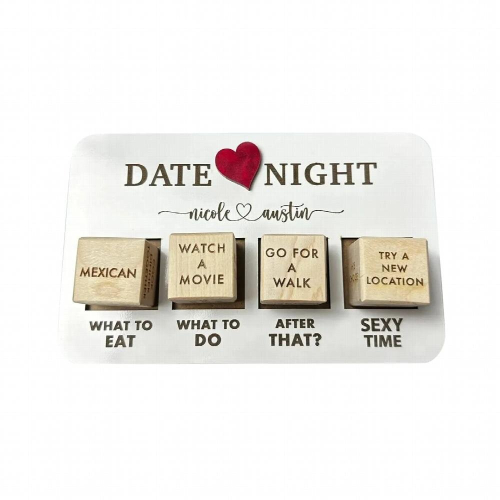 Wooden Date Dice Couple Dating Decision Making 1