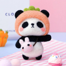 Fenrry Panda Wool Felting Material Package Shiba Inu Doll Toy DIY Craft Needle Felting Kit Non Finished Poked Set