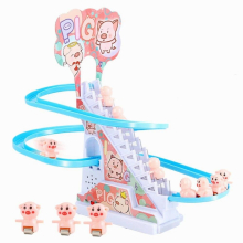 Ducks Climb Stairs Toy Racing Car Train Toy Duck/Piglet/Dinosaur/Bear/Penguin Climbing Stairs Toy for Kids 3 Years Old and Up