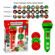 Kids Projector Torch Luminous Toys Christmas Toy Santa Claus Projection Glow Pattern 24 Cartoon Patterns Fun Baby Education