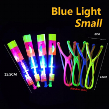 (as pics Deep Sapphire-1pcs) 1/3/5/10pcs Amazing Light Toy Arrow Rocket Helicopter Flying Toy LED Light Toys Party Fun Gift Rubber Band Catapult