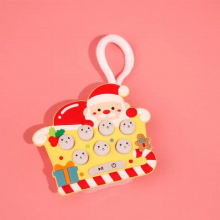 1pc Christmas Mini Whack-a-mole Game Puzzle Decompression Childrens Customs Clearance Quick Push Machine Key Chain Pendant