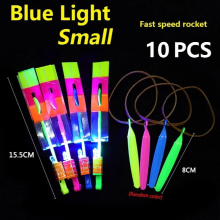 1/3/5/10pcs Amazing Light Toy Arrow Rocket Helicopter Flying Toy LED Light Toys Party Fun Gift Rubber Band Catapult