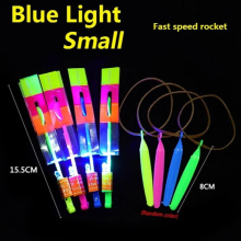 1/3/5/10pcs Amazing Light Toy Arrow Rocket Helicopter Flying Toy LED Light Toys Party Fun Gift Rubber Band Catapult