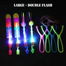 1pcs Led Lighting Up Luminous Toy Flying Slingshot Flying Toys Xmas Decor Light Quickly Catapult