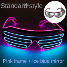 Glowing Neon LED Light Glasses Prop Costumes Wireless Flashing Light Glass Plastics Christmas Glow Sunglasses Halloween
