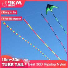 9KM 10m~30m Kite Tube Tail Kite Tail Line Laundry Pendant Soft Inflatable Show Kite 30D Ripstop Nylon with Bag