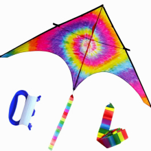 Outdoor Fun Sports Arrive 1.6m Colorful Triangle Kites With 10m Tail / Handle & Line Good Flying