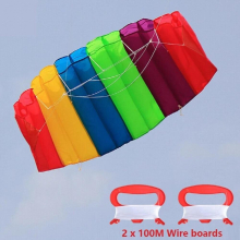 Rainbow Soft Double Line Stunt Kite Paragliding Power Inflatable Kiteboarding Beach Kite Childrens Flying Toys