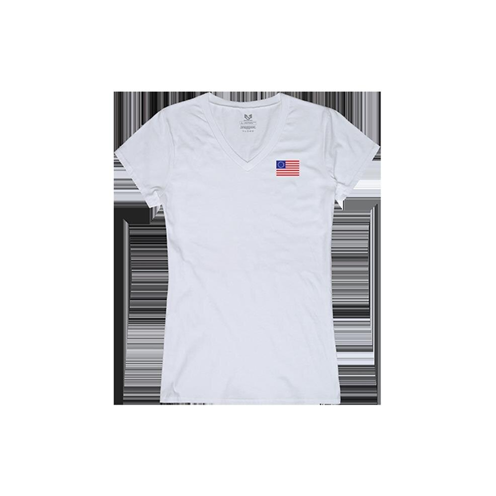 Betsy Ross 1 Graphic V-Neck T-Shirt, White - Large-image-OPC-PD26BRR-NEW