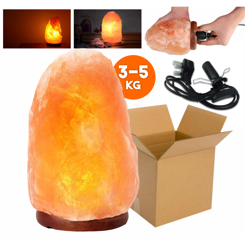 Onex Pink (3-5Kg) Himalayan Salt Lamp Natural Crystal Rock Pure Salt Lamp