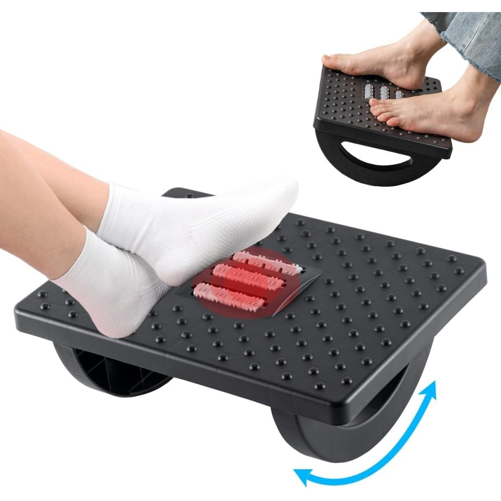 Foot Rest Under Desk Footrest Leg Rest Adjustable With Massage Rollers