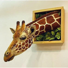 Giraffe Head 3d Wall Decor, Realistic Animal Latex Statue Wall Art, Bedroom Space Embellishment Embrace The Natural Home Decoration Home Decor