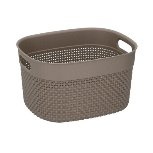 Curver (Brown) Rattan Style Plastic Storage Baskets Office Home