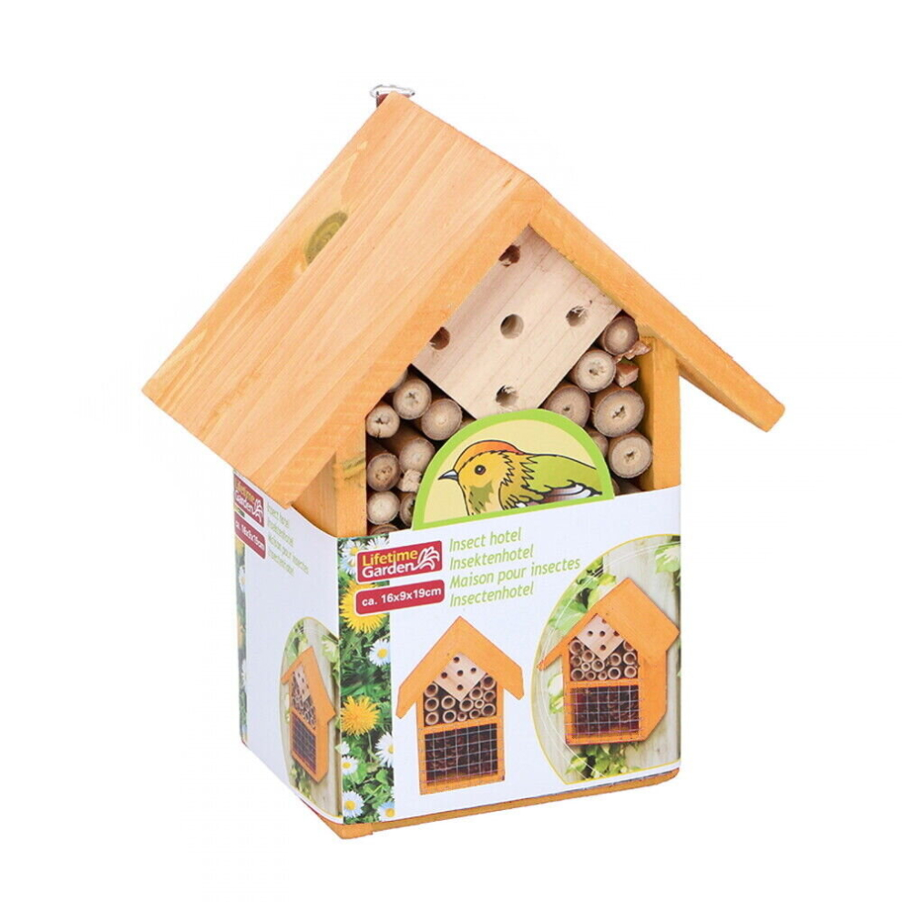 (Wooden Insect Bug Hotel House Outdoor Garden Natural Shelter Bees Flies Ladybird) Wooden Insect Bug Hotel House Outdoor Garden Natural Shelter Bees F